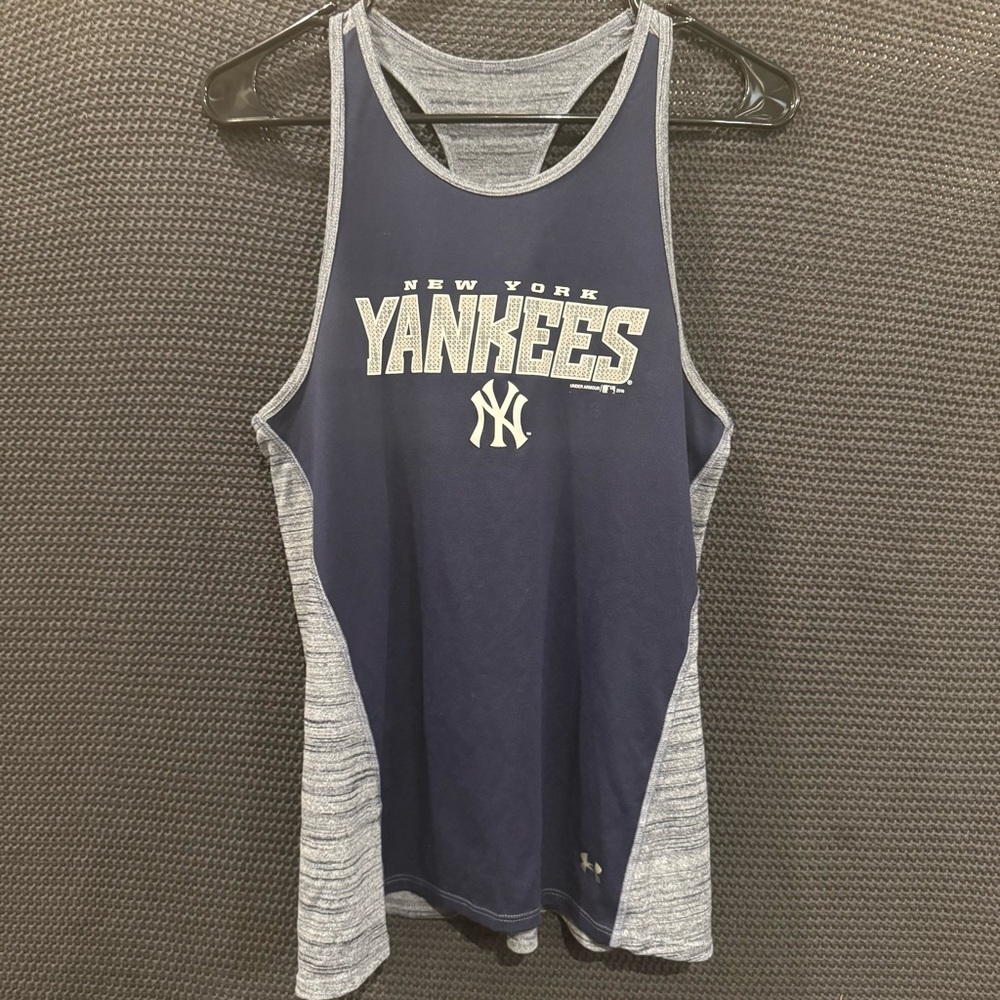 Under Armour New York Yankees Tank Top - Navy and Gray